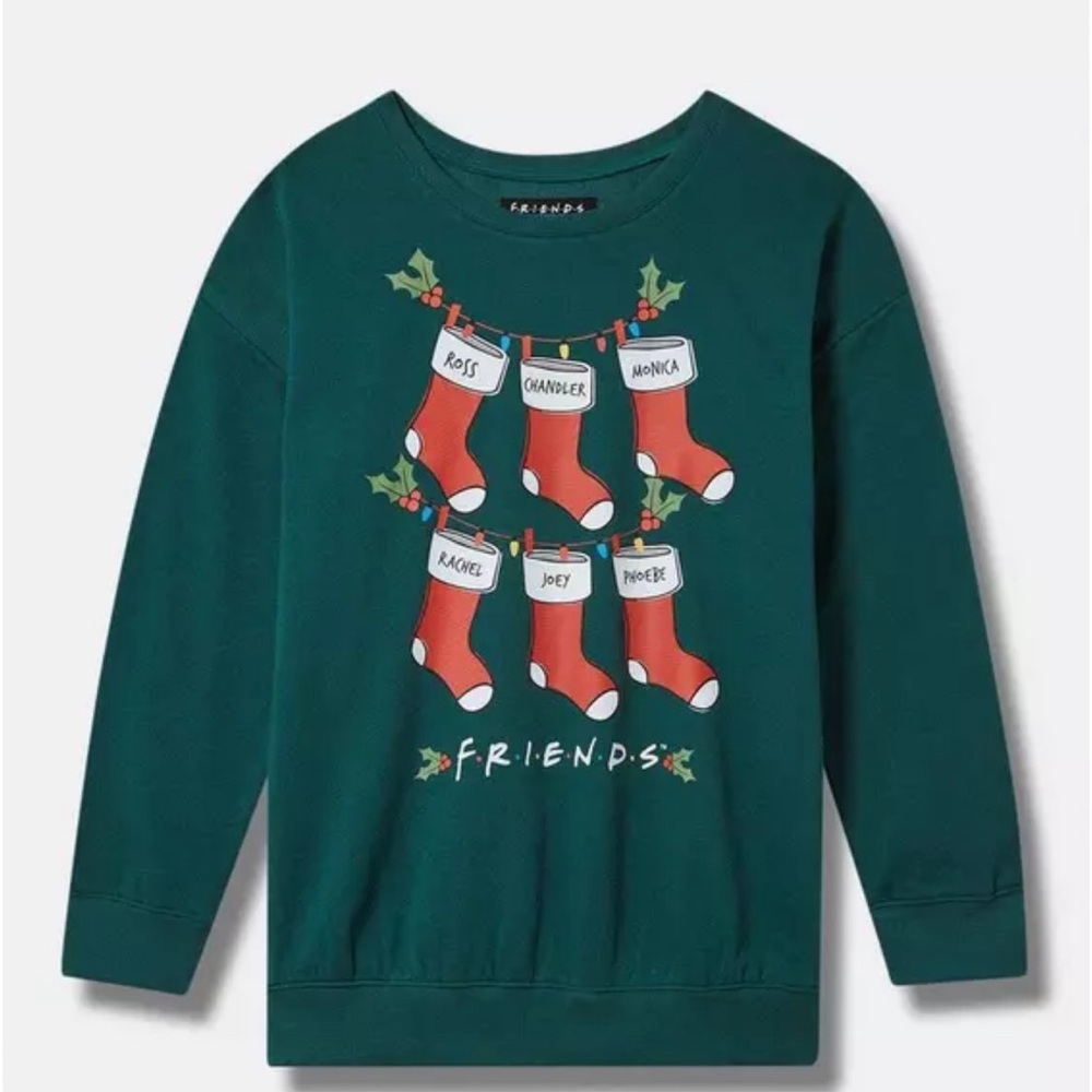 Torrid Friends Xmas Cozy Fleece Crew Sweatshirt